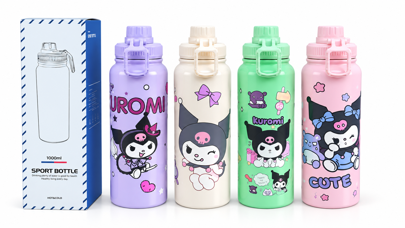 Vibrant Insulated Sports Bottle (1000ml)