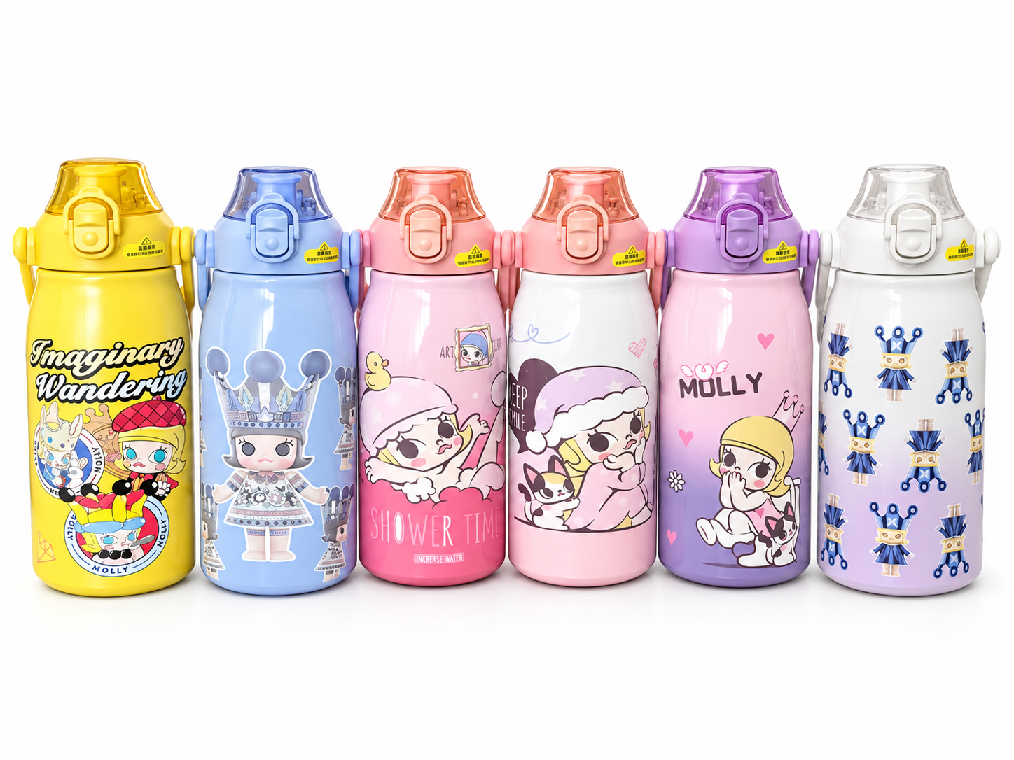 Playful Insulated Hydration Bottle with Pop-Up Straw
